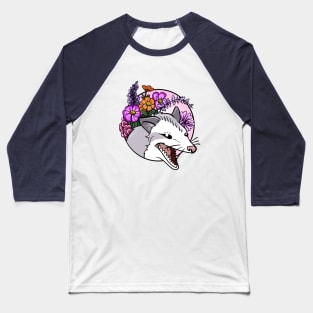 Flower Opossum Baseball T-Shirt